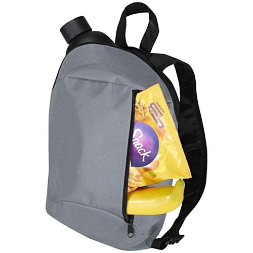 Additional Image 2 - a grey backpack with a water bottle inside