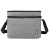 a grey bag with black straps