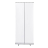 a white cabinet with two doors