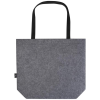 a grey bag with black handles