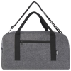 a grey bag with black straps