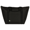 a black bag with a green logo