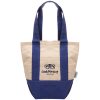 a blue and white bag