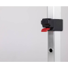 a black and silver door handle