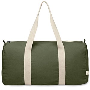 Additional Image 1 - a green duffel bag with white straps