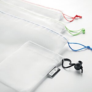 Additional Image 1 - a group of white bags with colorful string