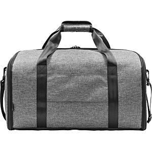 Additional Image 1 - a grey duffel bag with black straps