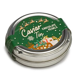 Additional Image 3 - a round metal container with green and white lid