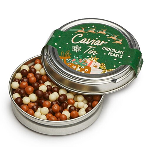 Additional Image 2 - a round metal container with a green lid