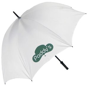 Additional Image 2 - a white umbrella with a green hat on it