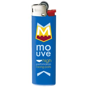 Additional Image 2 - a blue lighter with a red and yellow logo