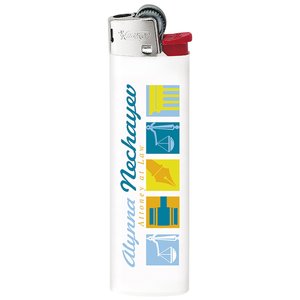 Additional Image 7 - a white lighter with blue and yellow labels