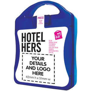 Additional Image 3 - a blue and white label with black text