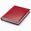 a red book on a white background