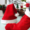 a blurry image of a pair of santa's stocking