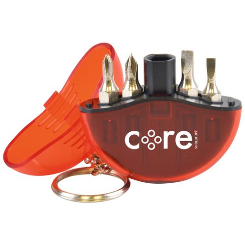 Additional Image 4 - a small red case with a key chain and a bottle of nail polish
