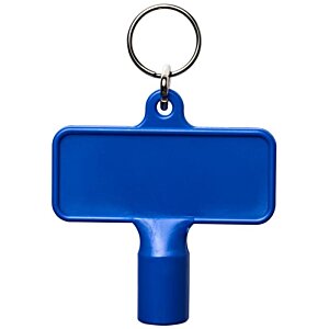 Additional Image 1 - a blue key chain with a key ring
