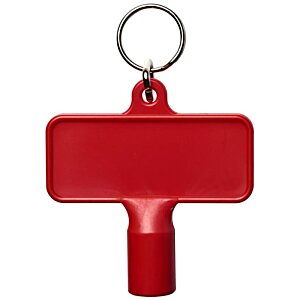 Additional Image 2 - a red key chain with a key ring