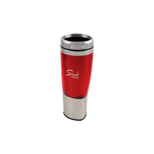 Additional Image 1 - a red and silver travel mug