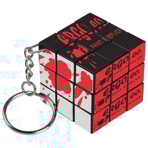 Additional Image 2 - a key chain with a rubik's cube
