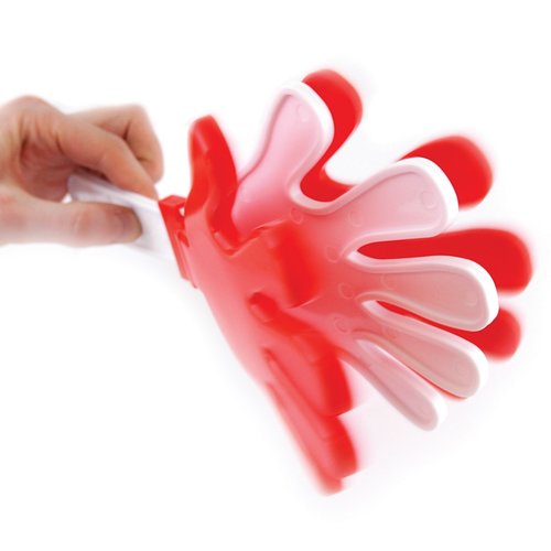 Additional Image 1 - a hand holding a red and white flower