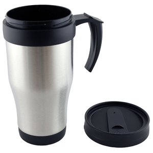 Additional Image 2 - a silver and black coffee mug