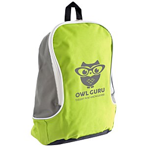 Additional Image 1 - a green backpack with grey trim