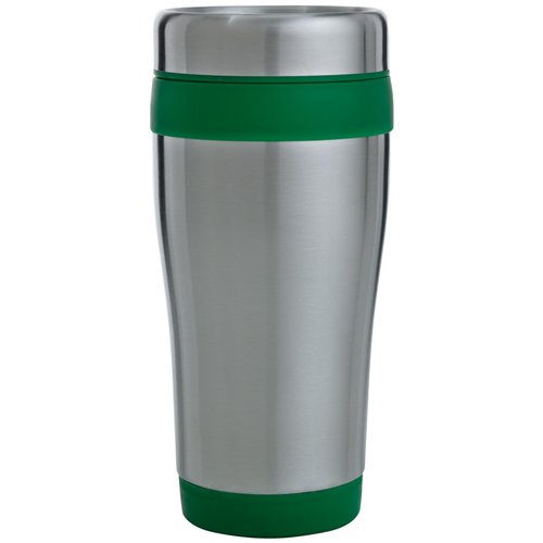 Additional Image 2 - a silver and green thermos