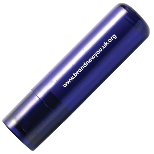 Additional Image 2 - a blue cylindrical object with white text