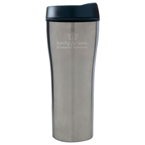 Additional Image 1 - a silver and black coffee mug