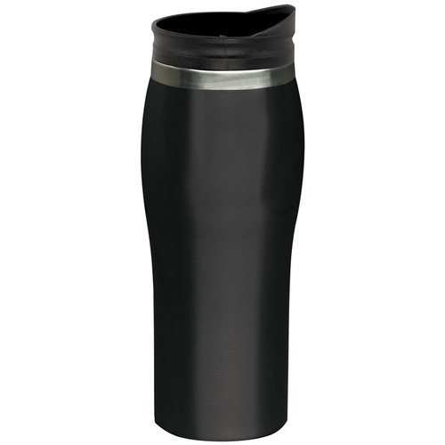 Additional Image 1 - a black tumbler with a black lid