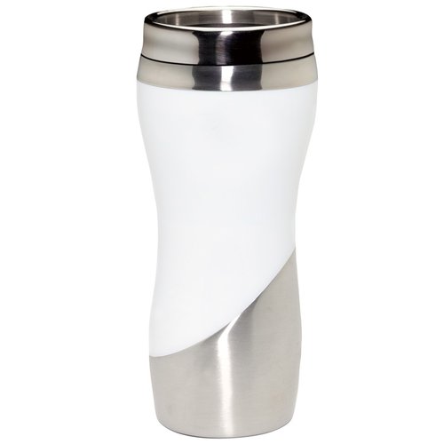 Additional Image 1 - a white and silver tumbler