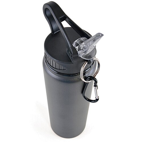 Additional Image 3 - a black water bottle with a black handle