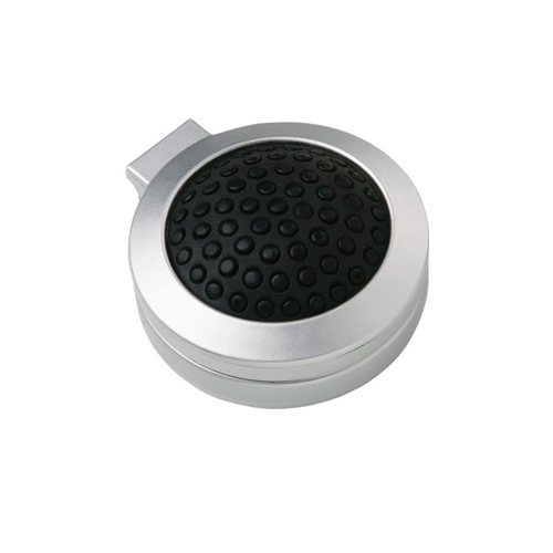 Additional Image 1 - a round silver object with a black circle