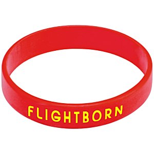 Additional Image 6 - a red rubber bracelet with yellow text
