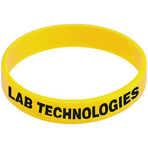Additional Image 4 - a yellow rubber bracelet with black text