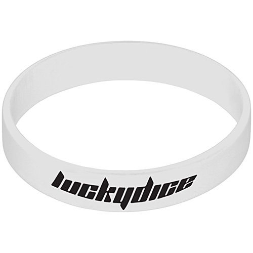 Additional Image 5 - a white rubber wristband with black text