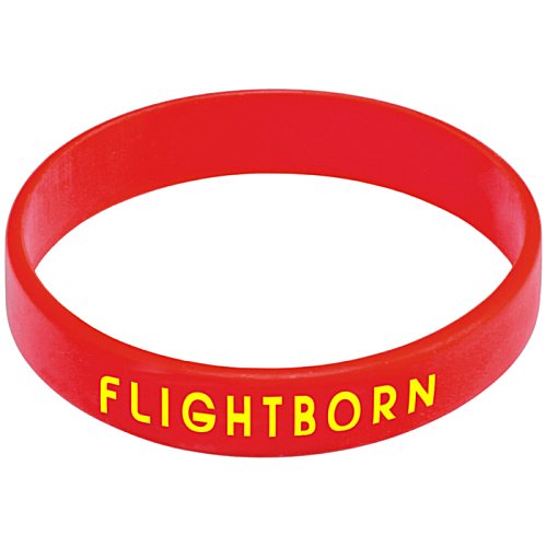 Additional Image 6 - a red rubber bracelet with yellow text
