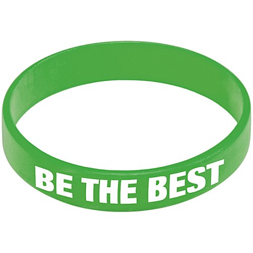Additional Image 7 - a green rubber bracelet with white text
