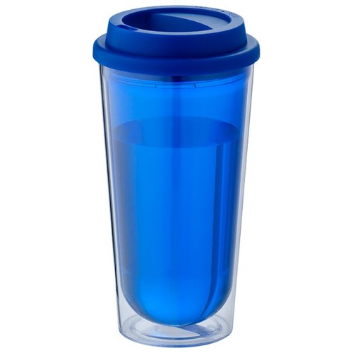Additional Image 1 - a blue tumbler with a blue lid