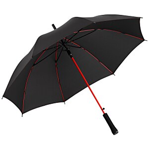Additional Image 4 - a black umbrella with a red stripe