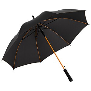 Additional Image 6 - a black umbrella with orange stripes
