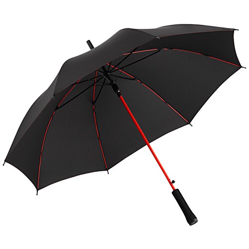Additional Image 4 - a black umbrella with a red stripe