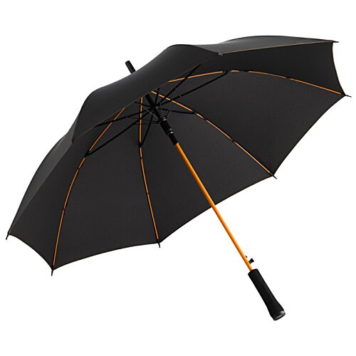 Additional Image 6 - a black umbrella with orange stripes