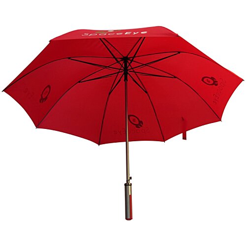 Additional Image 2 - a red umbrella with a black handle