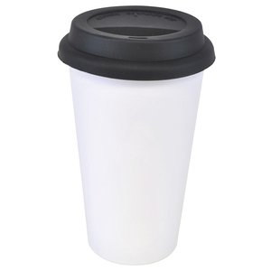 Additional Image 3 - a white cup with a black lid
