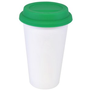 Additional Image 5 - a white and green cup with a green lid
