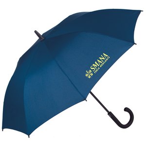 Additional Image 4 - a blue umbrella with a curved handle