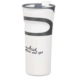 Additional Image 4 - a white and black tumbler
