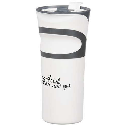 Additional Image 4 - a white and black tumbler